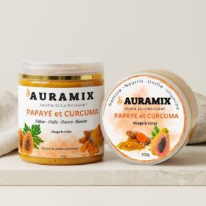 AURAMIX Papaye & Curcuma - Savon Éclaircissant 500g